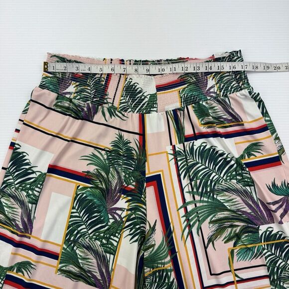 Zac & Rachel XL Palazzo Pants Tropical Palm Print Wide Leg Stretch Travel Beach - Picture 5 of 7